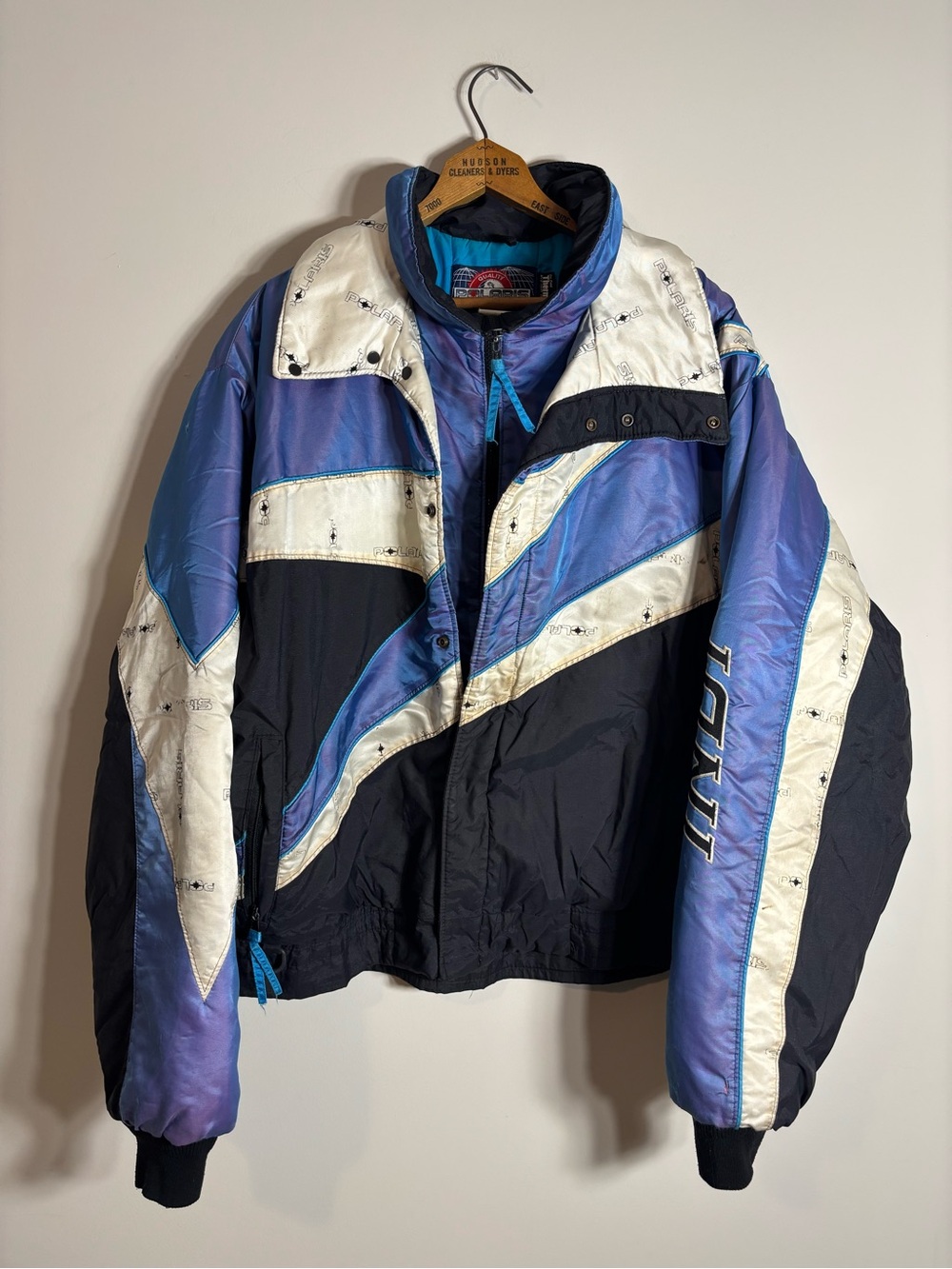 VTG 90s Polaris Indy Racing Snowmobile Jacket USA Multicolor